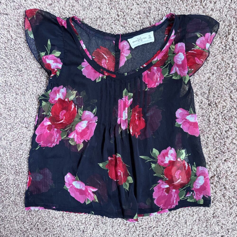 abercrombie & fitch women size XS blouse shirt top extra small EUC
